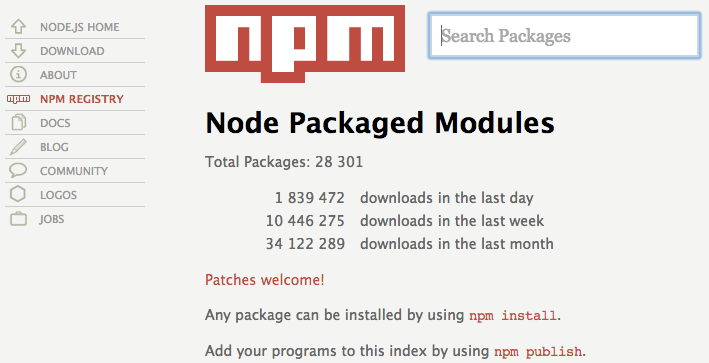 The NPM website