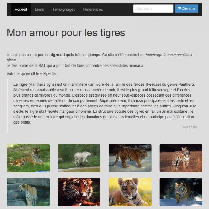 La page d'exemple