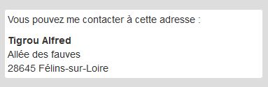 Classe thumbnail appliquée à une adresse