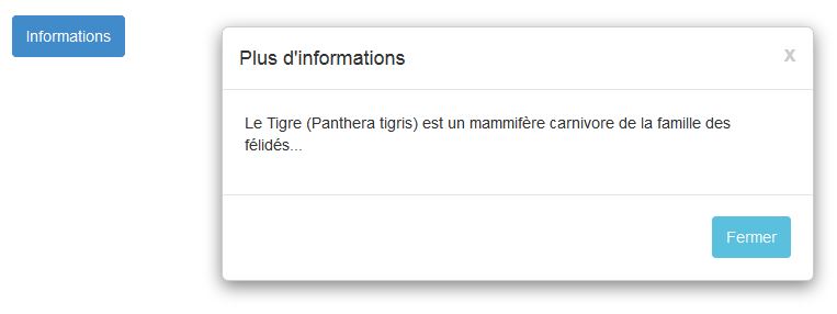 Fenêtre modale avec fond d'écran conservé