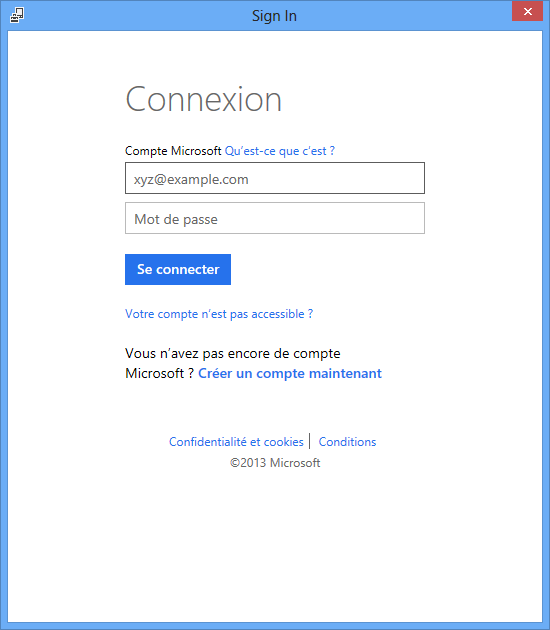 Authentification Windows Live