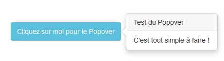 Popover déclenché par un bouton