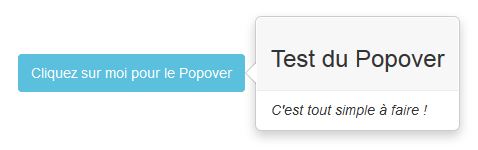 Du HTML dans un popover