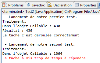 Exemple d'utilisation de Callable et Future