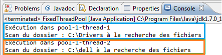 Les deux threads maximums lancés