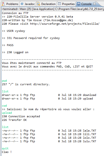 Mon résultat