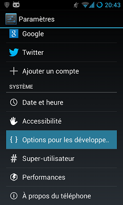 Ce nouveau menu est ouvert, entrez-y