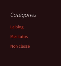 La liste des catégories s'affiche sur le blog