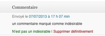 Les commentaires indésirables peuvent être conservés ou effacés
