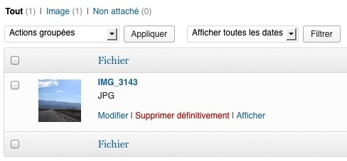 Suppression des médias envoyés