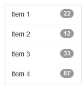 Liste avec des badges