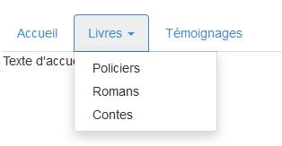 Menu déroulant dans un onglet