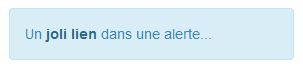 Un lien dans une alerte