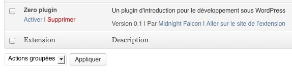 Le plugin est reconnu par WordPress