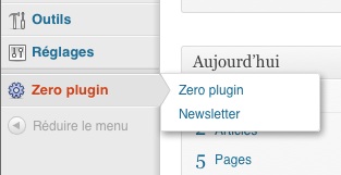 Le sous-menu contient le nouvel élément