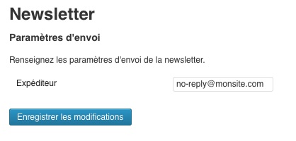 Retour du champ expéditeur dans une section