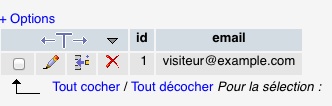 Enregistrement des adresses dans la table