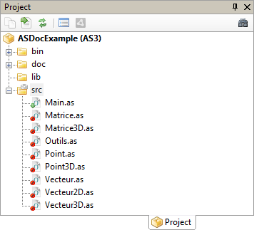 Un exemple de projet contenant diverses classes