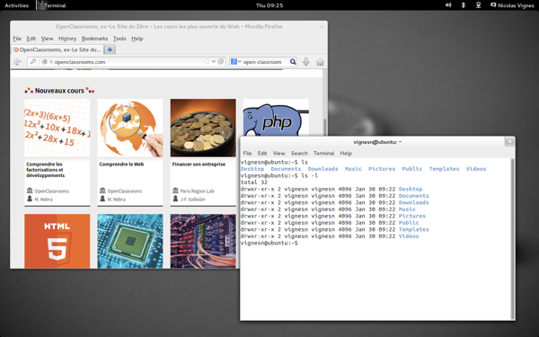 Ubuntu avec Gnome (Linux)