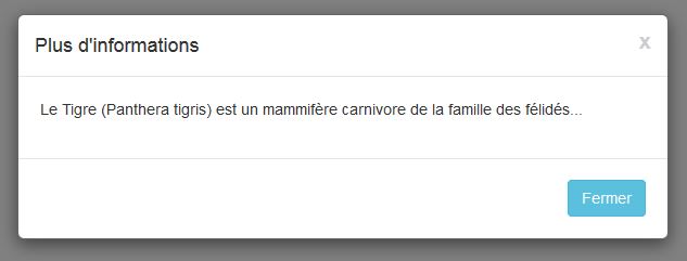 Pied de page dans une fenêtre modale