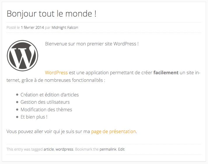 Votre premier article doit attirer l'oeil !
