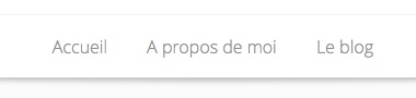 Le menu du blog
