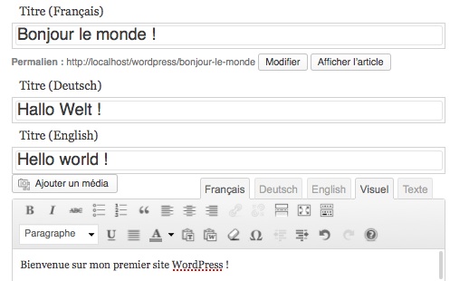 L'interface modifiée pour la rédaction