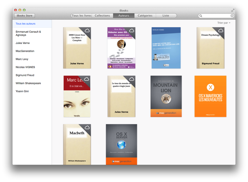 Votre bibliothèque iBooks