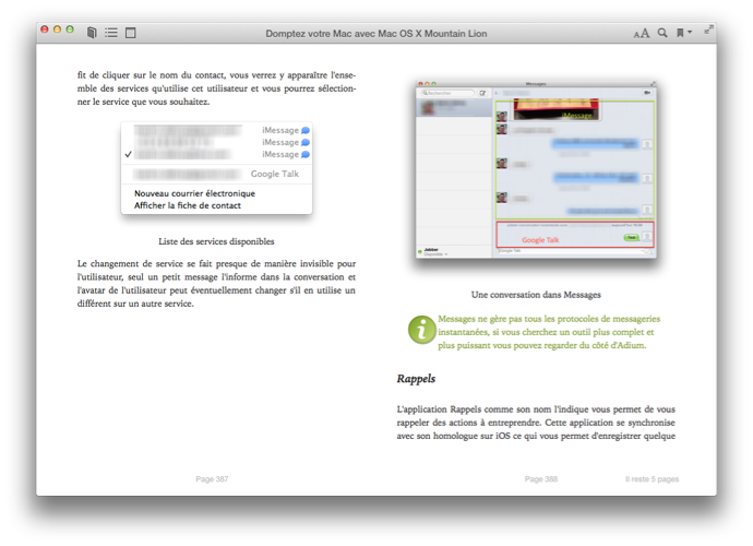 Lecture d'un ouvrage sur iBooks