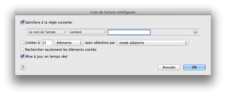 Listes de lecture intelligentes