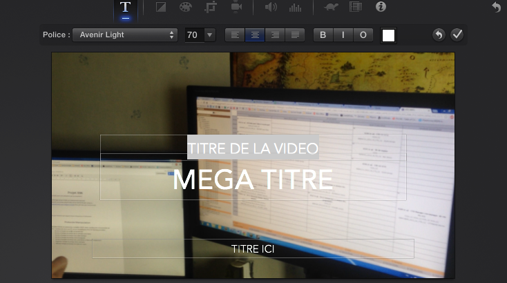 Modifier le texte d'une vidéo