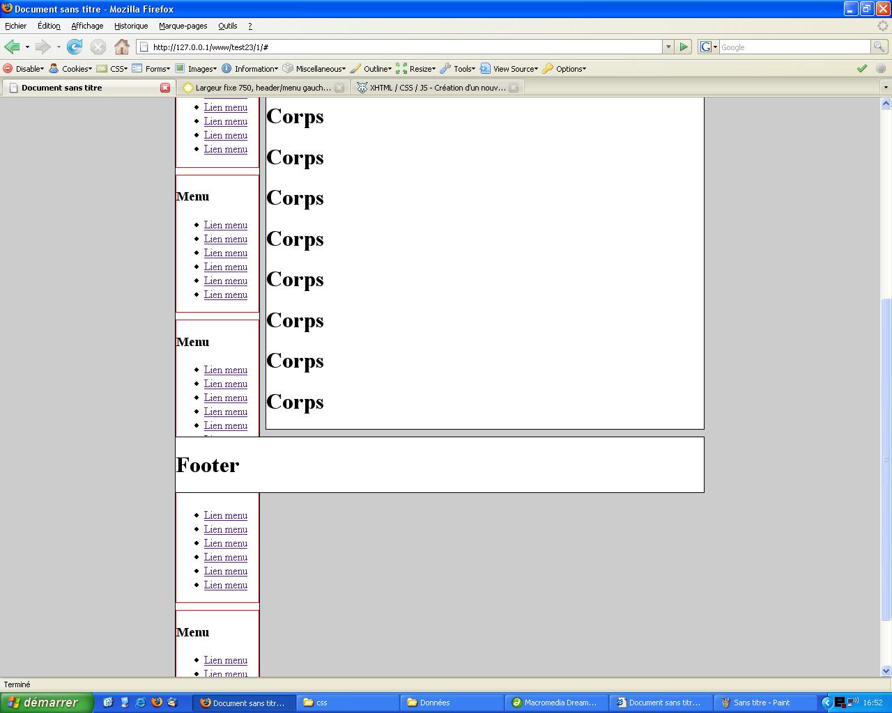 Mettre footer en bas de la page - Avec des position absolute ? par