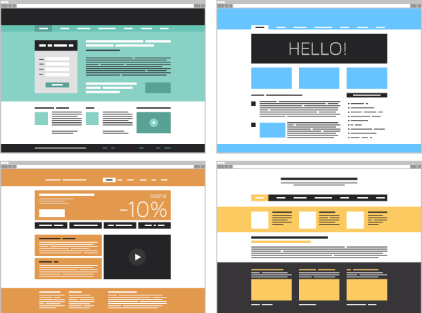 4 Examples of the layout of landing-pages