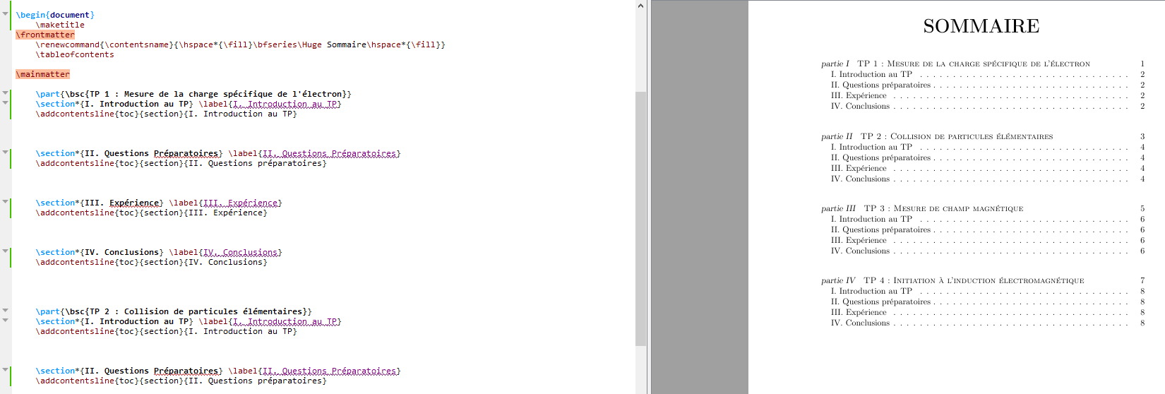 [Résolu] [LaTeX] Numérotation \part dans la ToC - Enlever "partie I