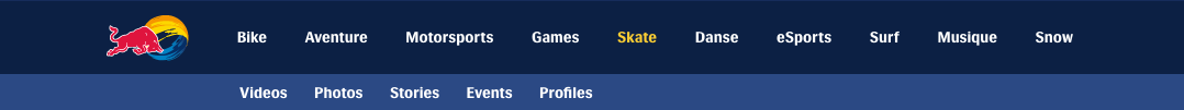 Rubriquage du site Redbull