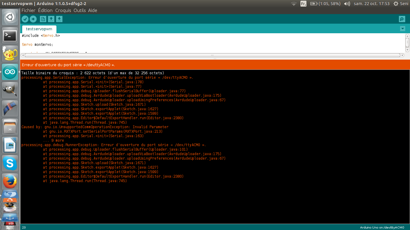 [Résolu] arduino erreur d'ouverture du port série [HELP] par _Sen_ ...