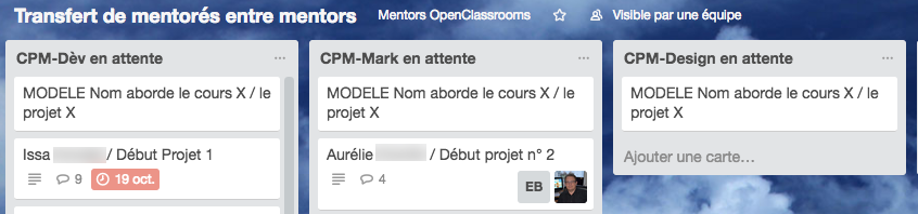 Transfert de mentorés entre mentors