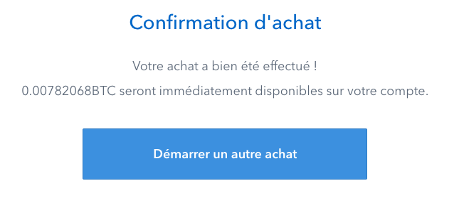 Bravo, vous avez acheté des Bitcoins ! :o)