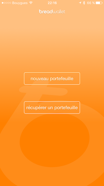 Accueil de breadwallet