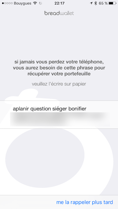 Votre graine s'affiche. NOTEZ-LA !