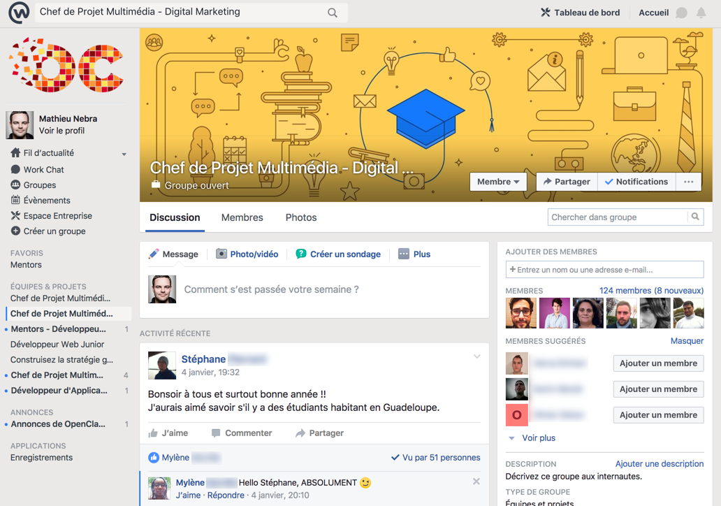 L'espace de discussion Facebook Workplace où l'entraide est reine