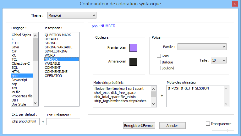 [Résolu] PHP-Note pad++ - Obtenir les memes couleurs que les tutos de ...