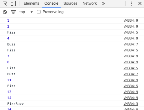 Las primeras 15 líneas de FizzBuzz