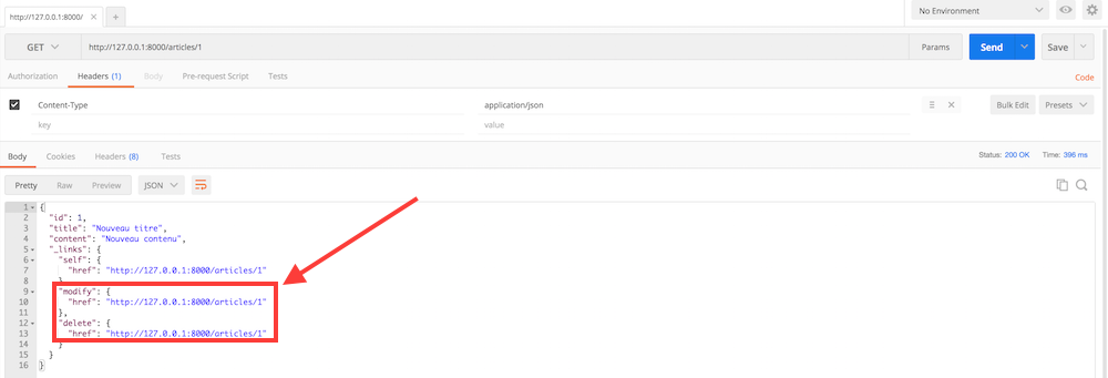 Ajout des liens pour supprimer et modifier un article