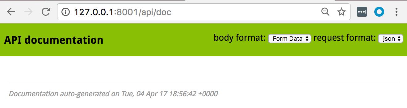 Page par défaut de documentation