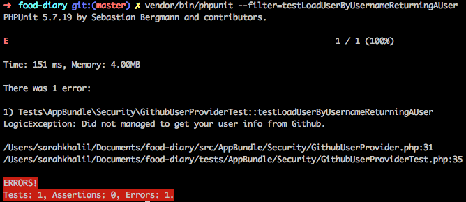 Lancement du test