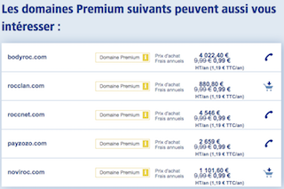On vous propose d'acheter d'autres noms de domaine (facultatif)