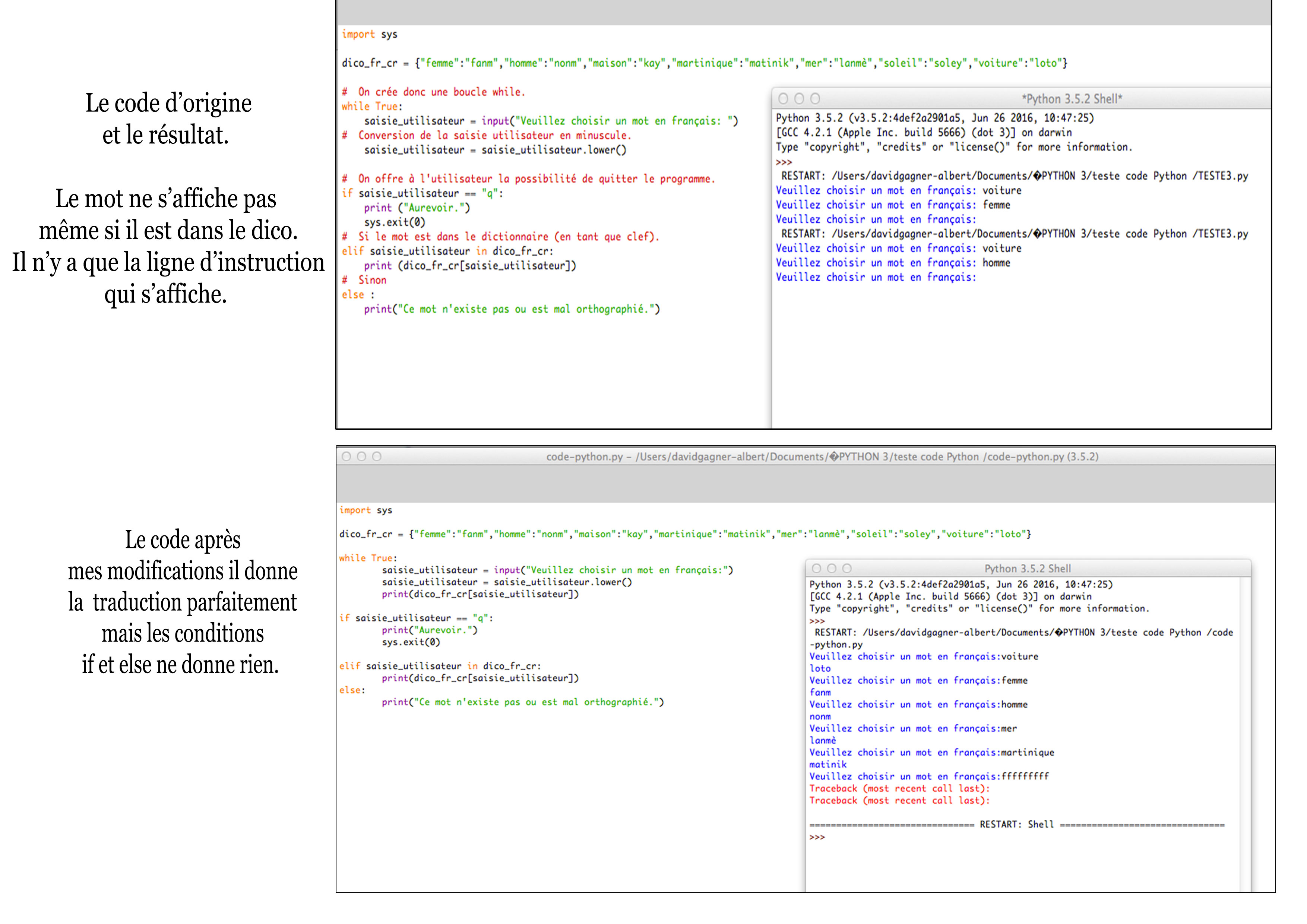 [Résolu] créer un traducteur avec Python - variable et if par ...