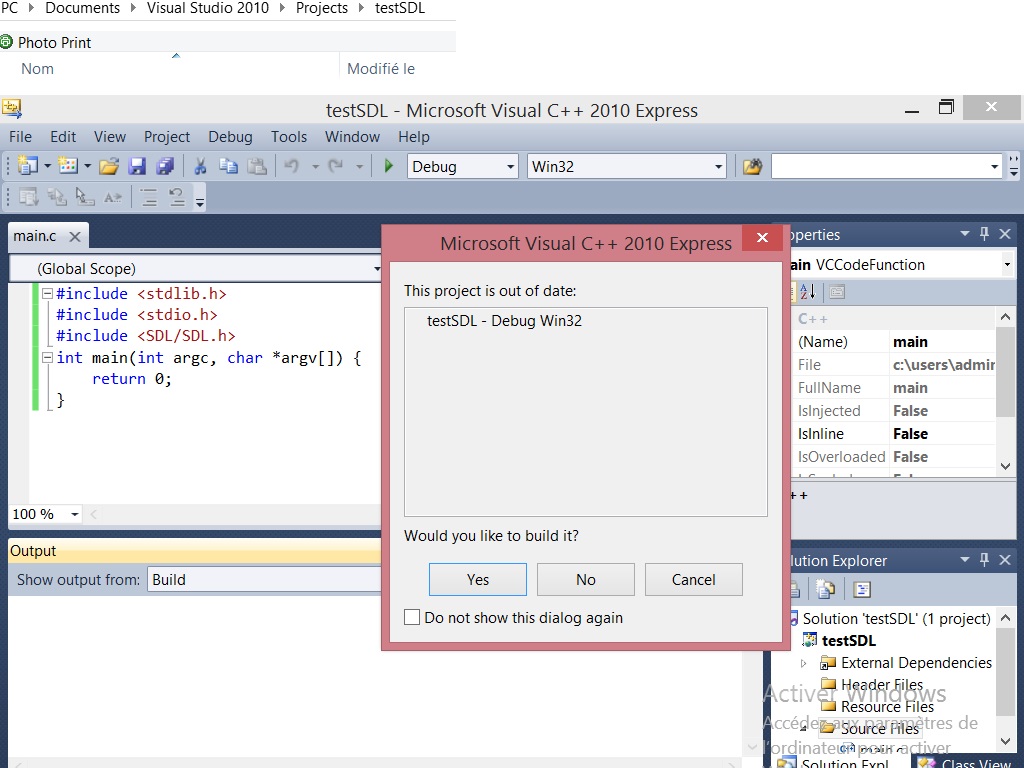 SDL, Problème avec Microsoft Visual C++ par OoZahraoO - page 1 ...