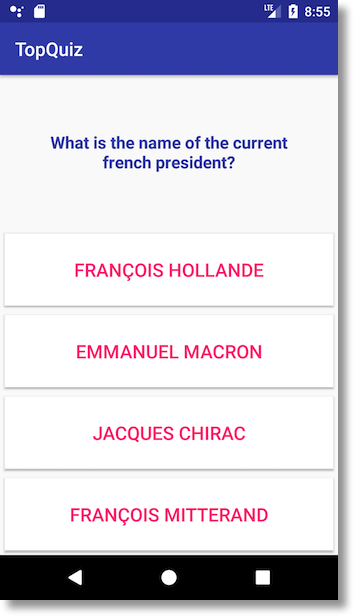 Oooh, trick question! France doesn't have a president, it's ruled by alien wizard kings, you silly app